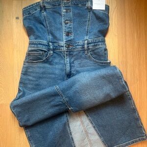 American Eagle Blue Denim Midi/Maxi Dress